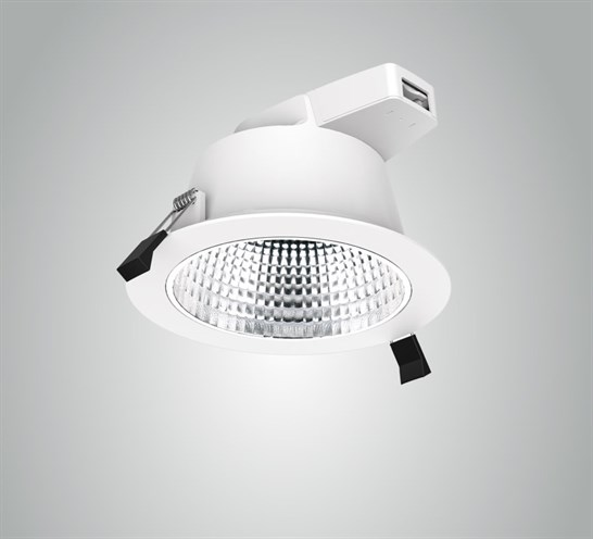 MV+JOKO DL98 LED 18W 1530lm 3000K IP54 hämardatav, fassettreflektoriga, plastik, valge, Ø172mm (ava 150-165mm)